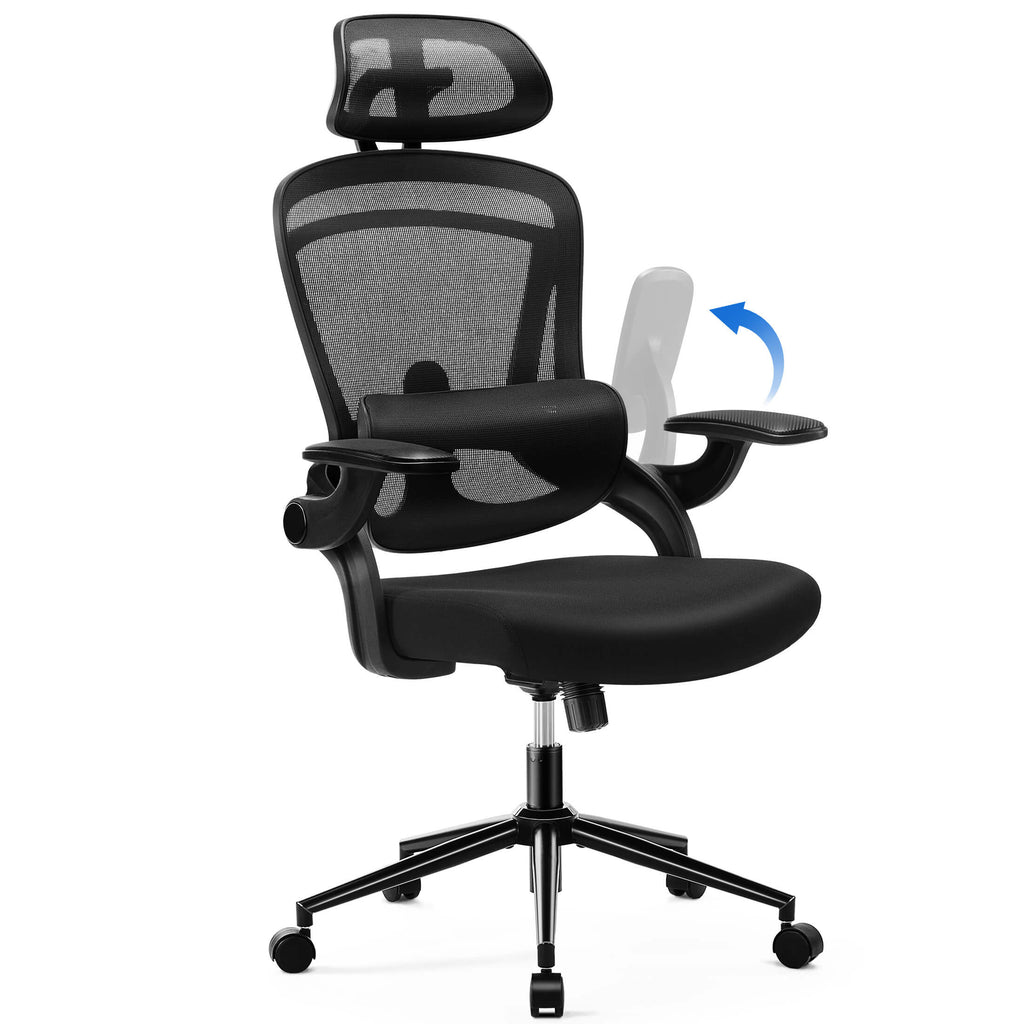 Office Chair 120° Tilt with Flip-Up Armrests for Offices