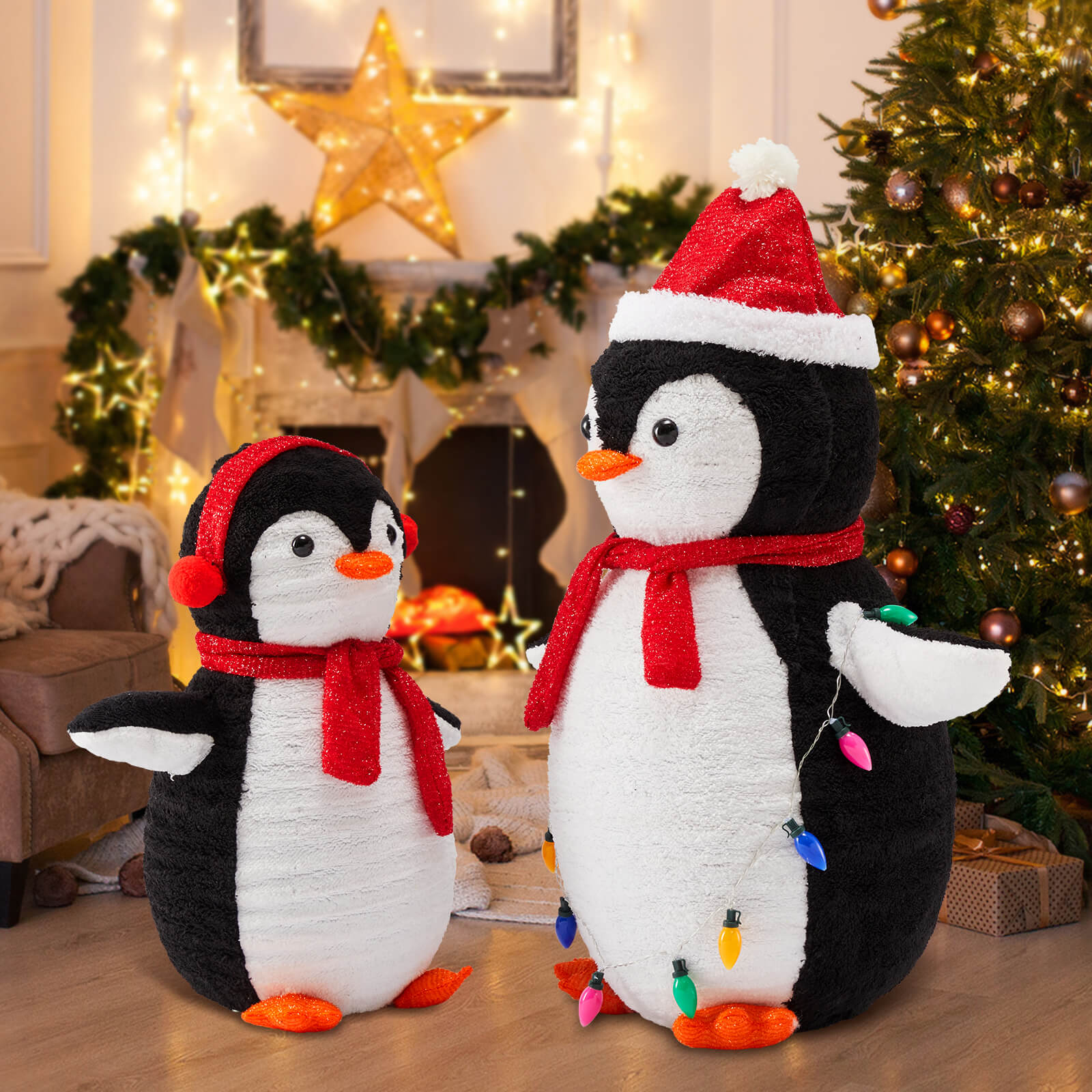 🎁 Sweetcrispy Lighted Penguin Set Outdoor Christmas Decoration (100% off)