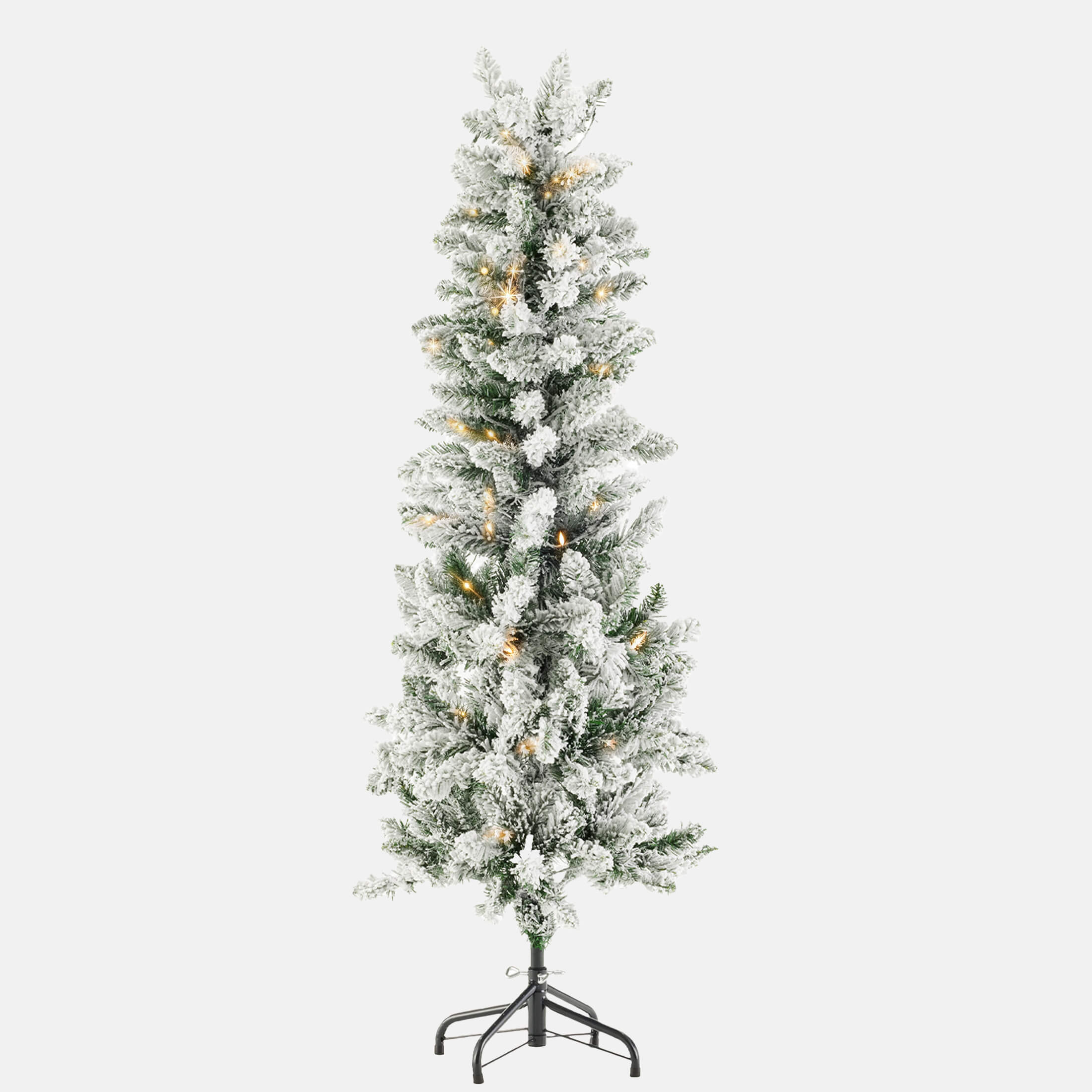 Luxury Pre-Decorated Artificial Fir Christmas Pencil Tree with Lights