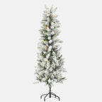Luxury Pre-Decorated Artificial Fir Christmas Pencil Tree with Lights