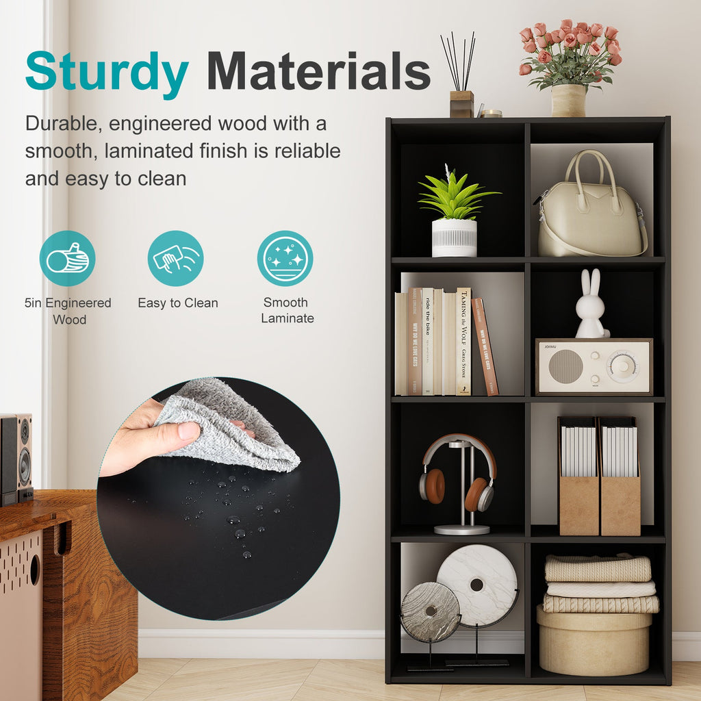 EDX Storage Organizer, Open Cube Storage Bookcase with 3 Removable Back Panels for Living Room, Bedroom & Office