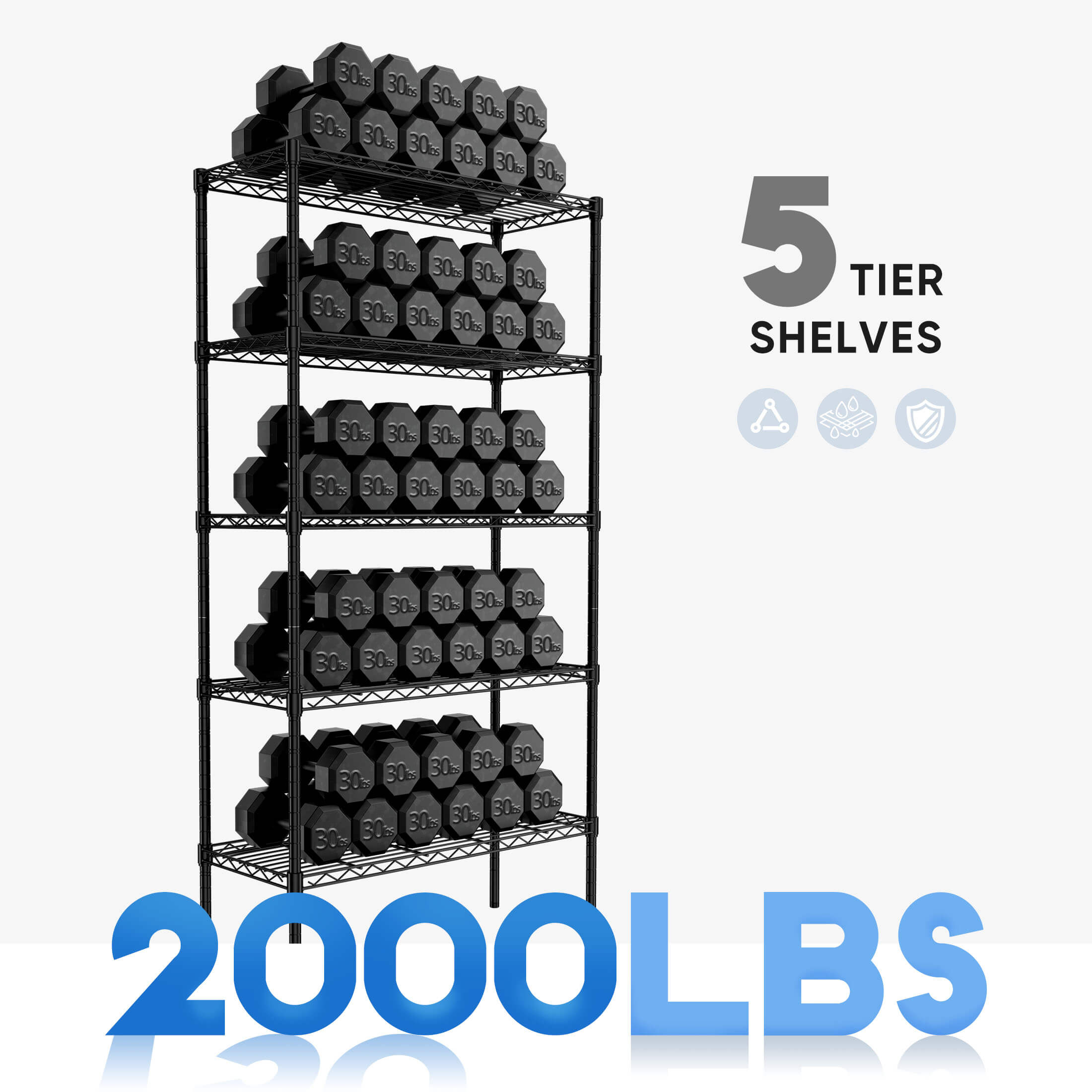 Shelf Metal Heavy Duty Construction For Kitchen Pantry