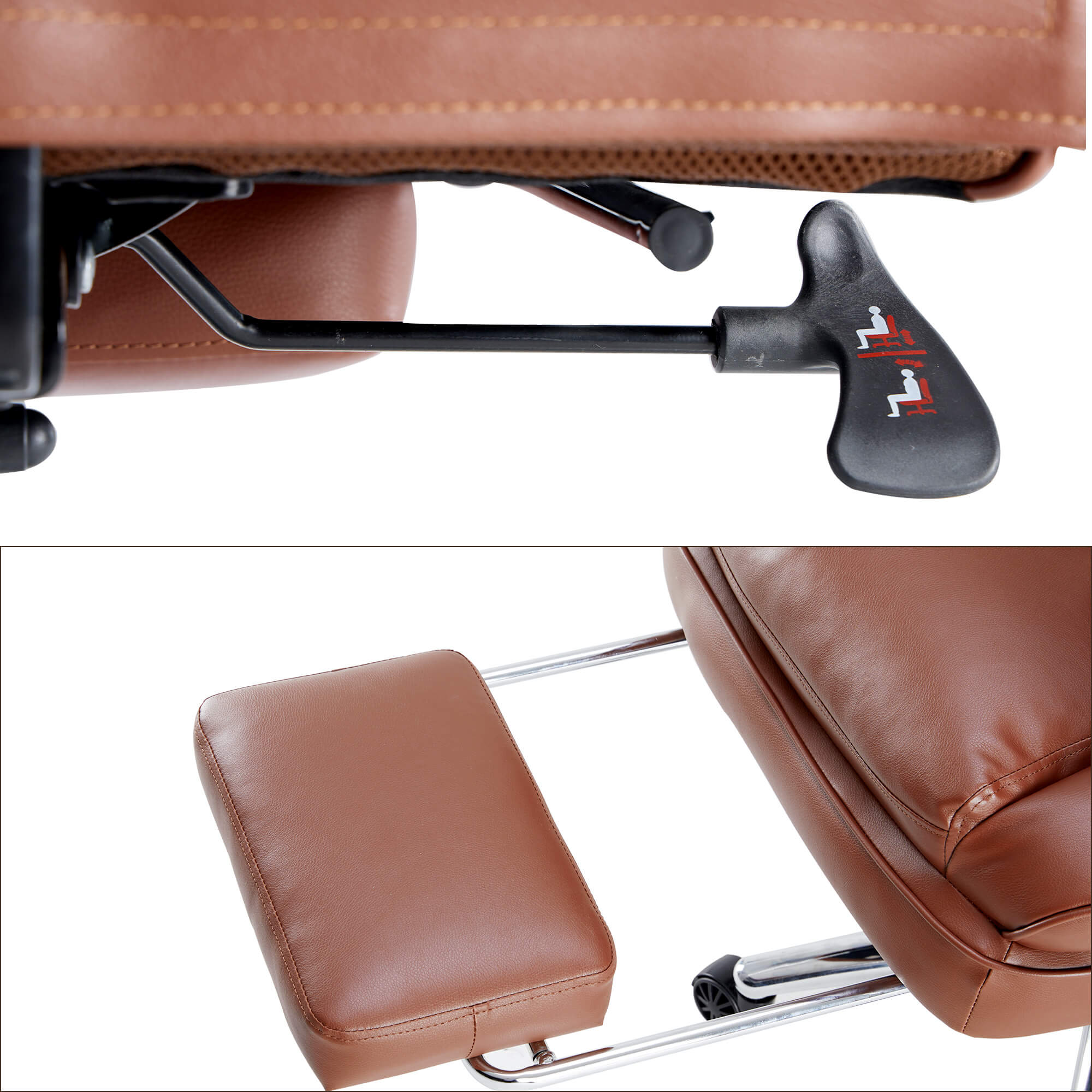 Computer Chair Leather with Leg Rest for Office