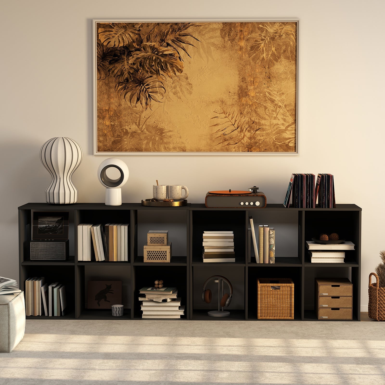 EDX Storage Organizer, Open Cube Storage Bookcase with 3 Removable Back Panels for Living Room, Bedroom & Office