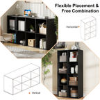 EDX Storage Organizer, Open Cube Storage Bookcase with 3 Removable Back Panels for Living Room, Bedroom & Office