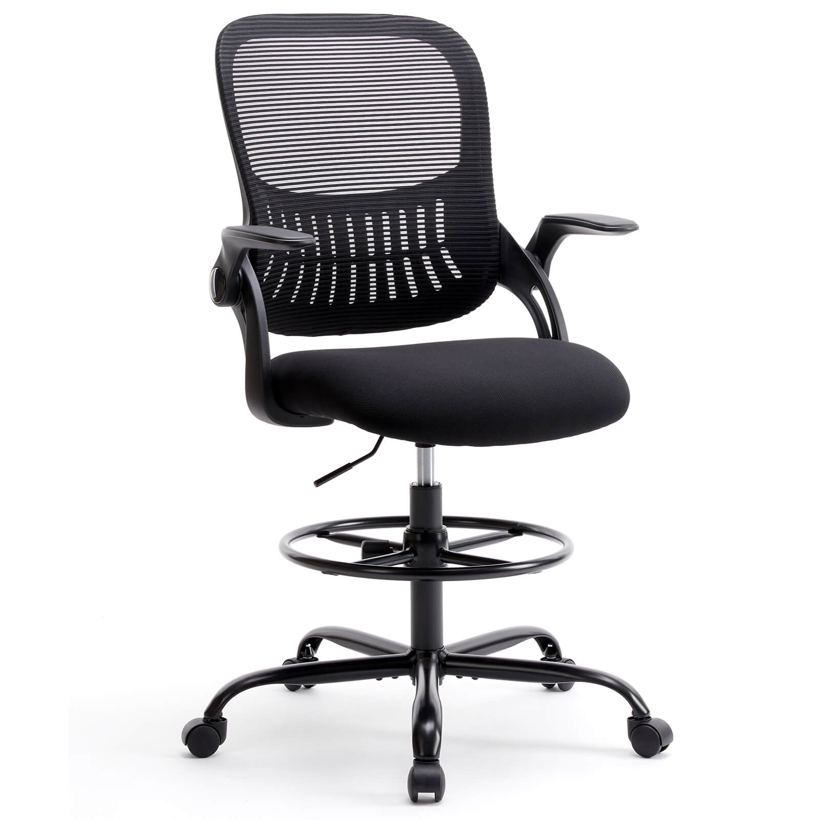 Office Chair with Reversible Armrest Lumbar Support