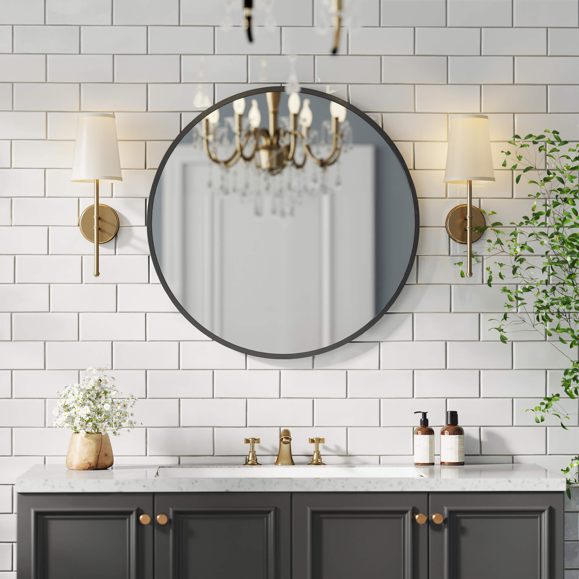 Elegant Round Wall Mirror for Home