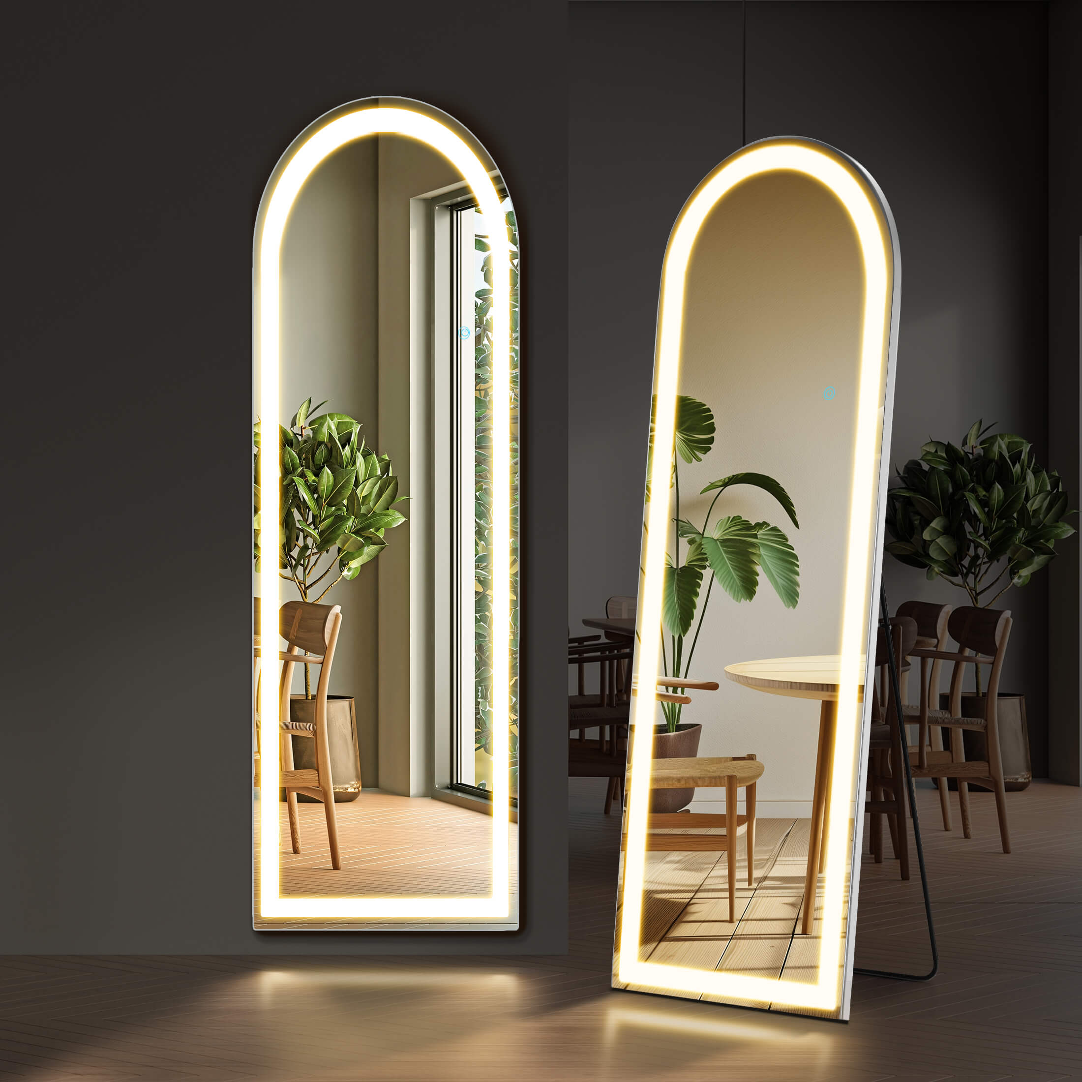 3-Color LED Illuminated Mirror for Indoors