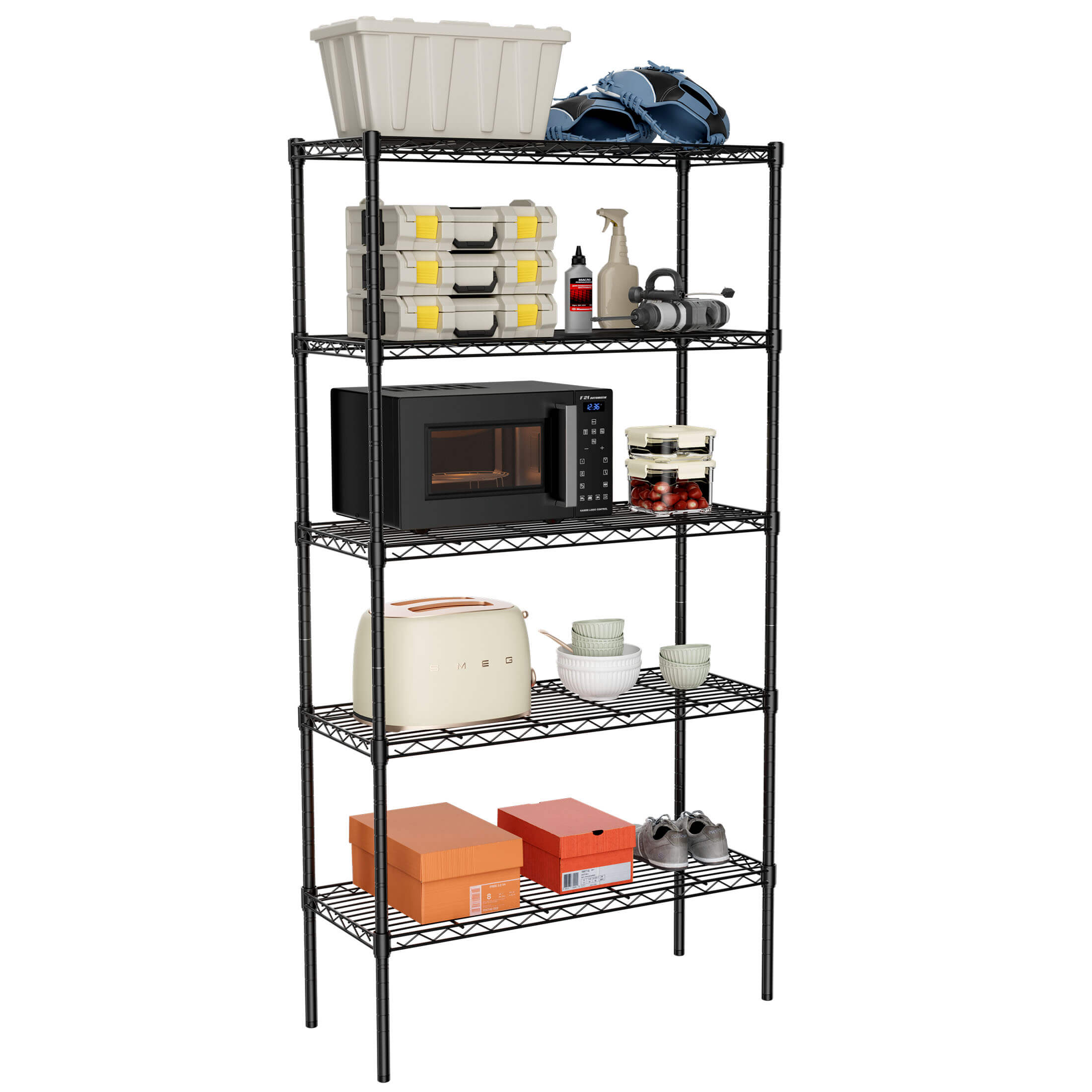 Shelf Metal Heavy Duty Construction For Kitchen Pantry
