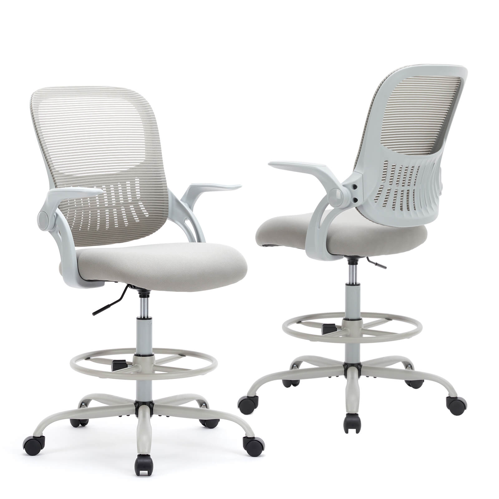 Office Chair with Reversible Armrest Lumbar Support