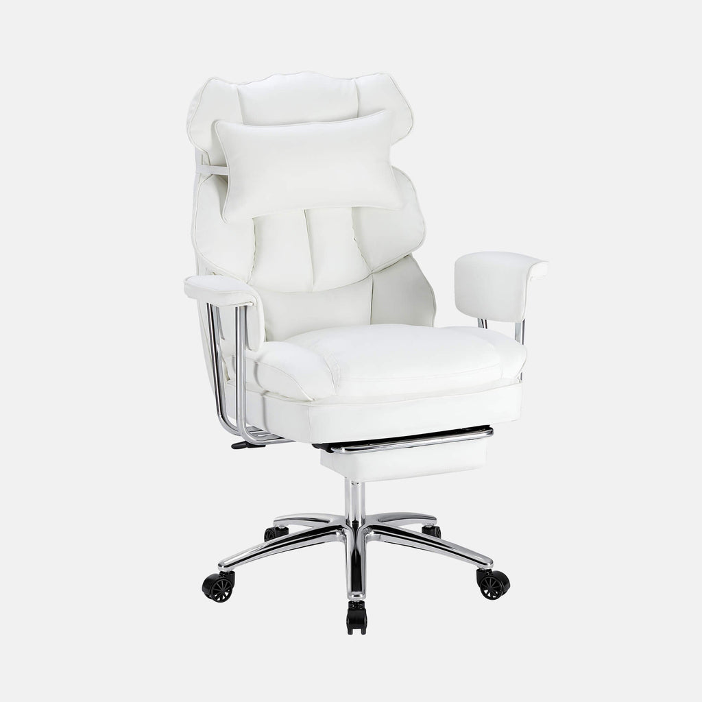 Computer Chair Leather with Leg Rest for Office