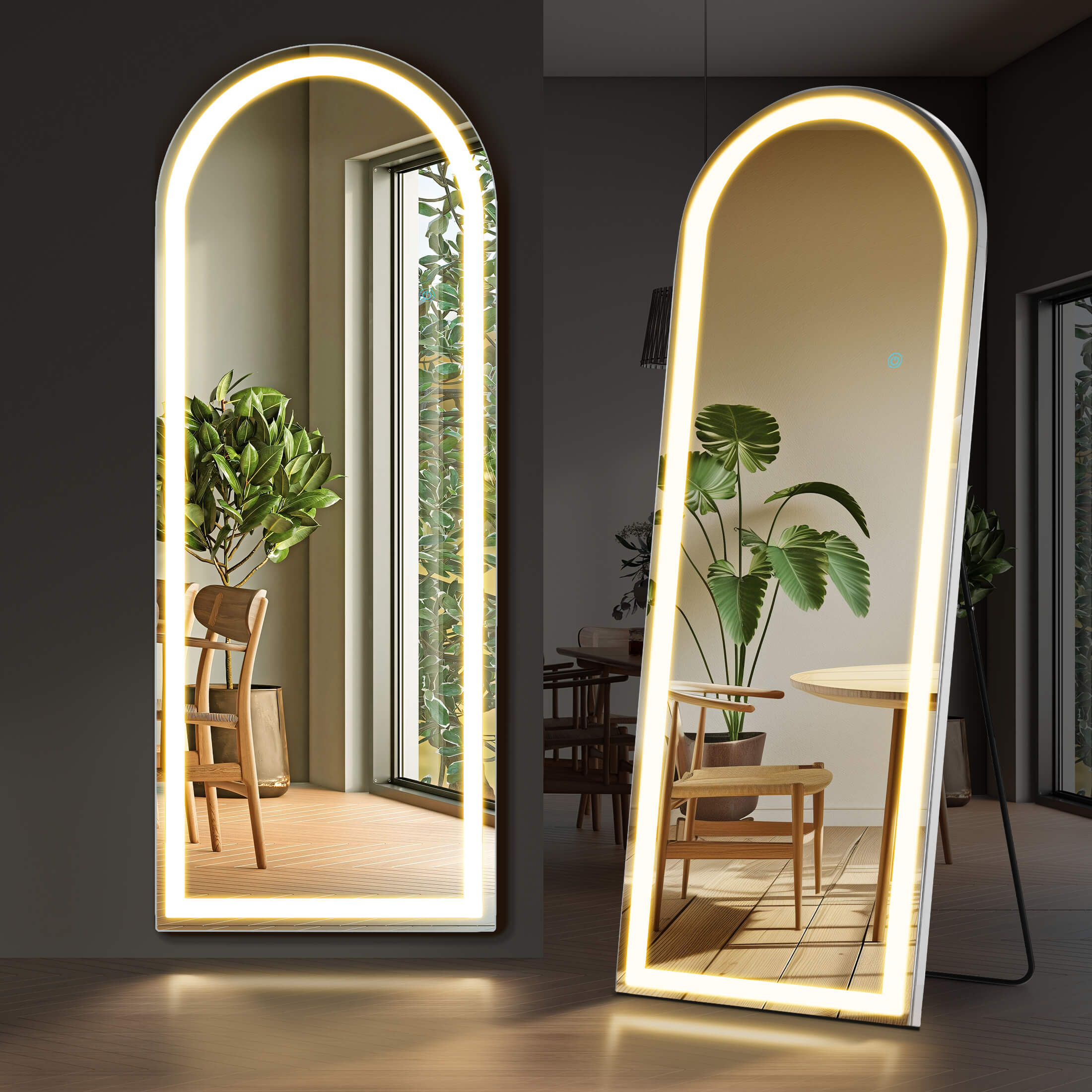 3-Color LED Illuminated Mirror for Indoors