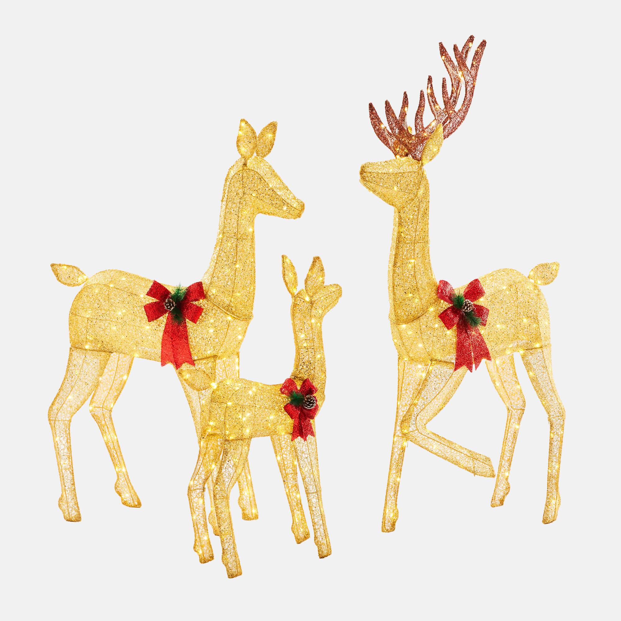 Illuminated Reindeer Trio - Outdoor Christmas Decor