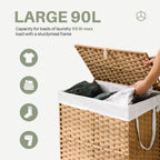 Collapsible Rattan Laundry Hamper for Laundry Room