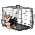 Dog Crate Double Door with Divider Foldable Indoor/Outdoor