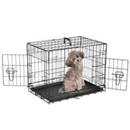 Dog Crate Double Door with Divider Foldable Indoor/Outdoor