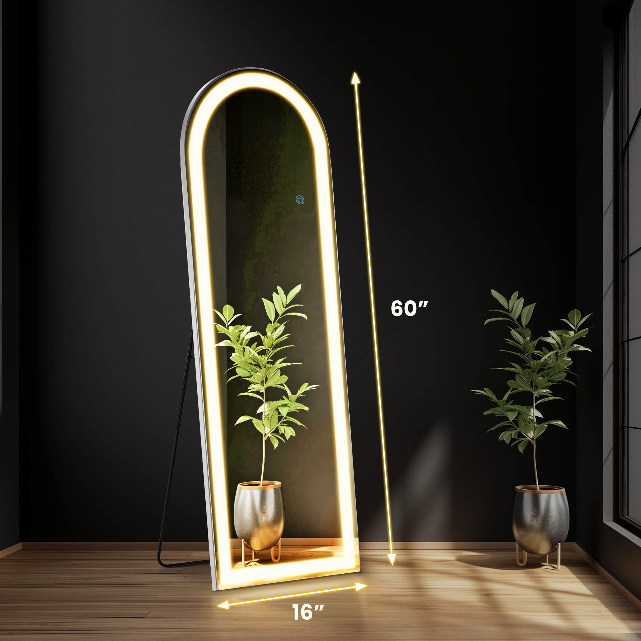 3-Color LED Illuminated Mirror for Indoors
