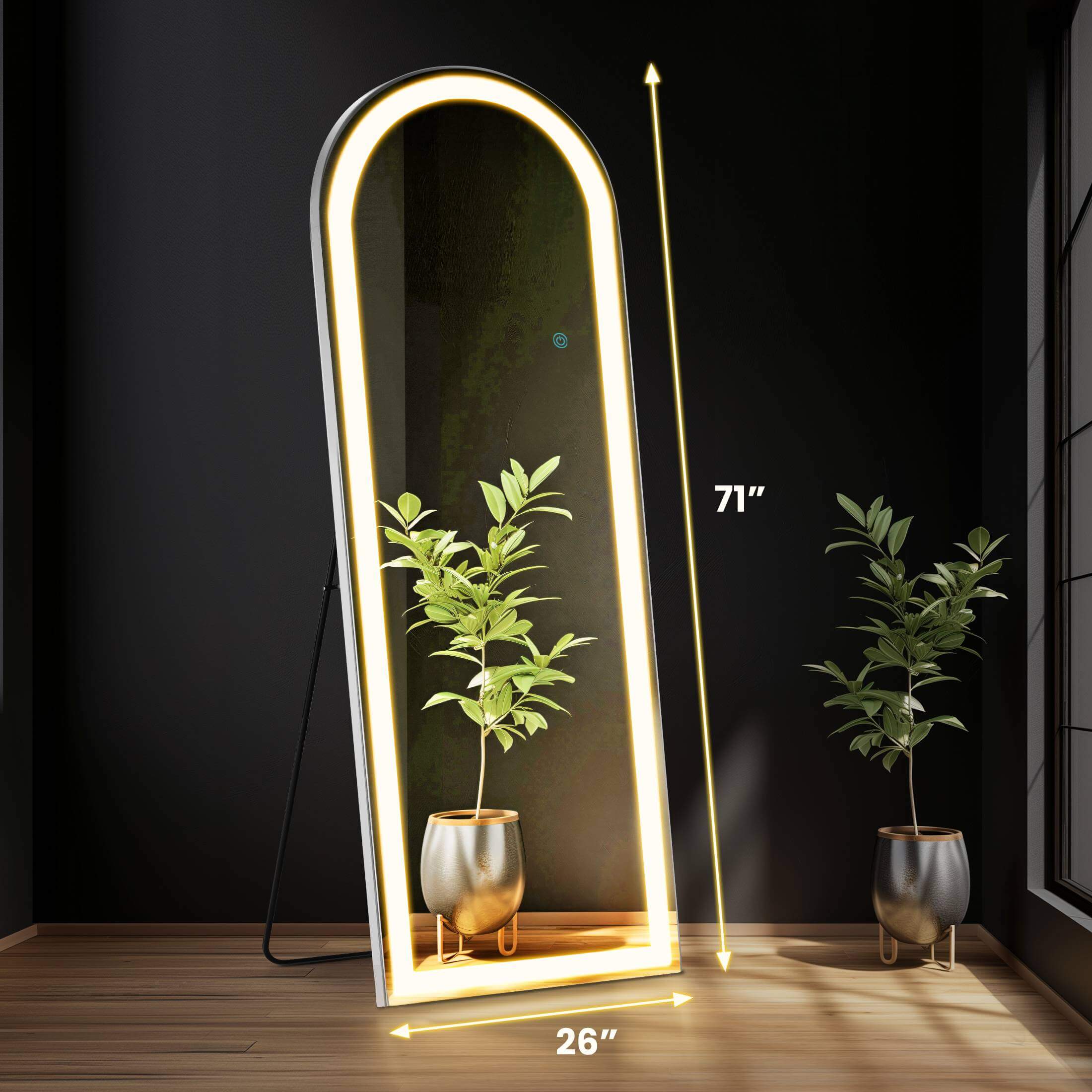 3-Color LED Illuminated Mirror for Indoors