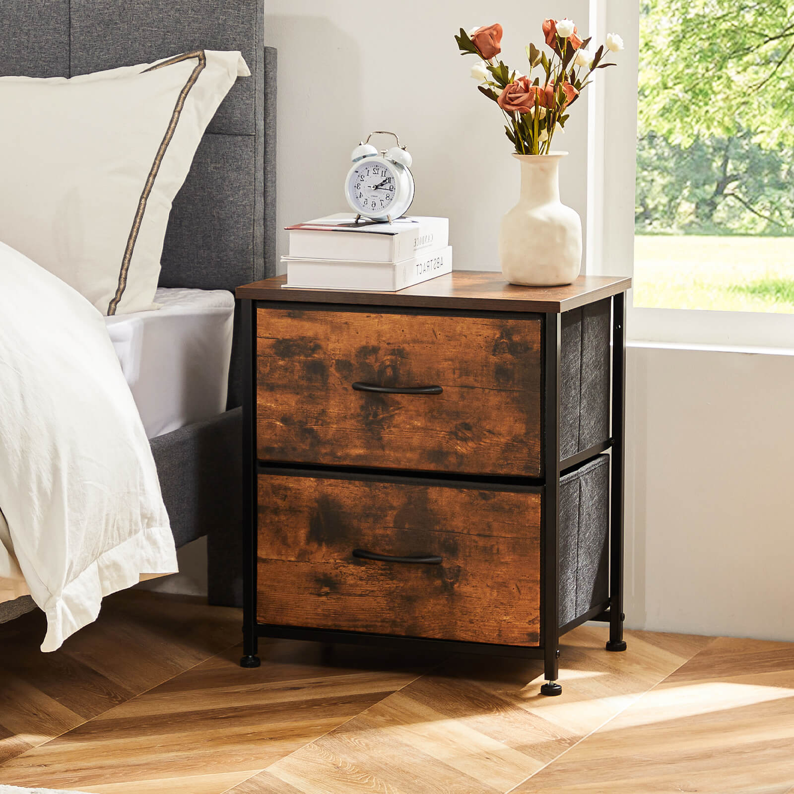 Nightstand 2 Piece Set for Bedroom