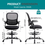 Office Chair with Reversible Armrest Lumbar Support