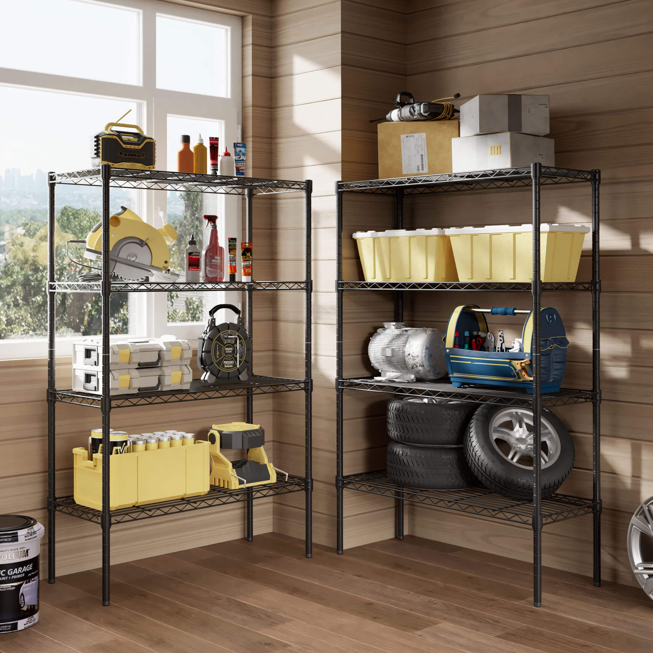 Shelf Metal Heavy Duty Construction For Kitchen Pantry