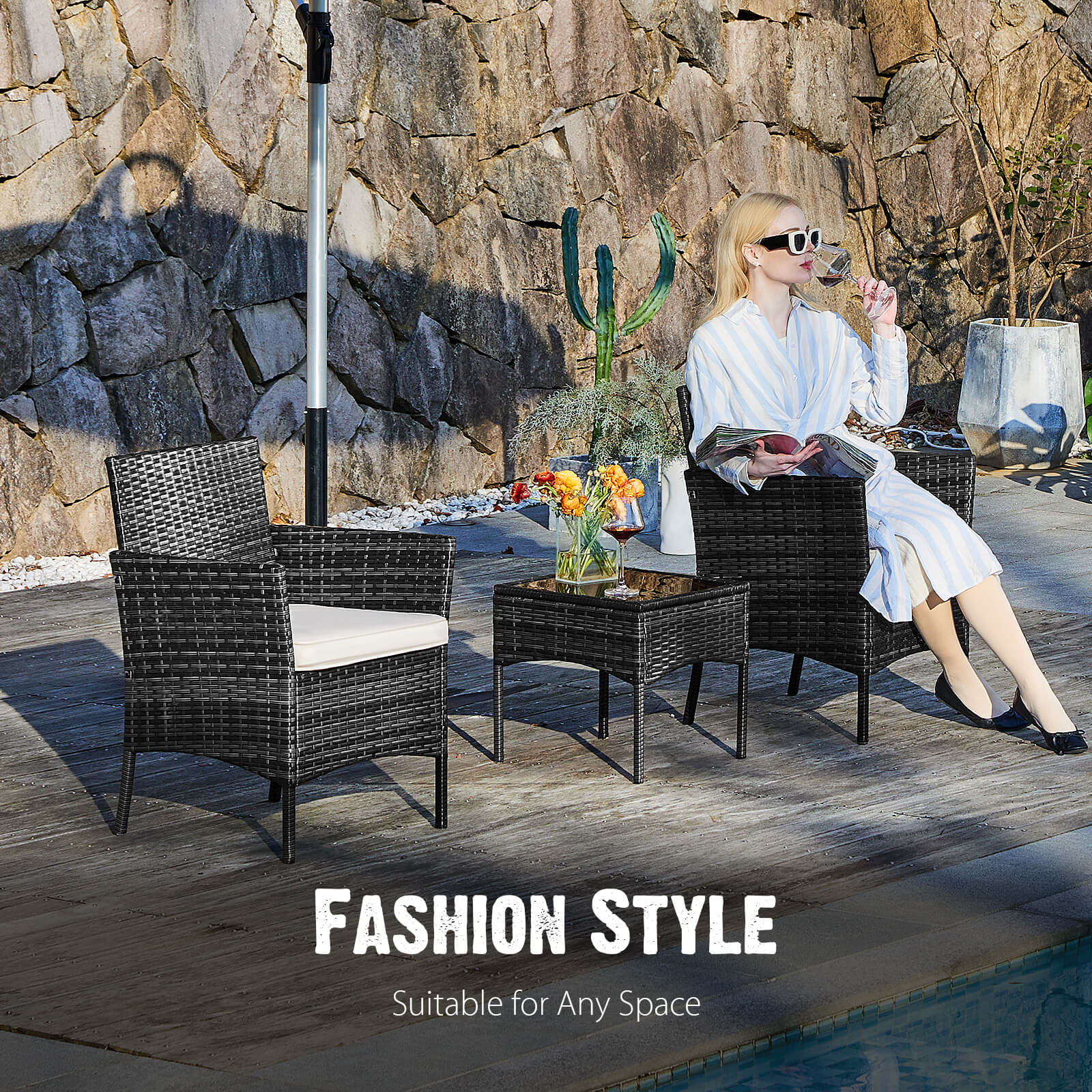 Rattan Set for Patio Relaxation