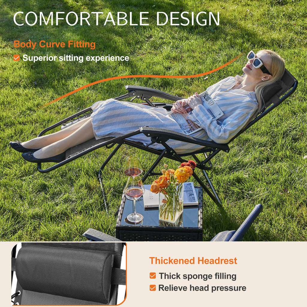 Portable Camping Lounge Chair（Set of 2）