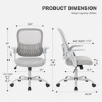 Office Chair with Wheels Reversible Armrests