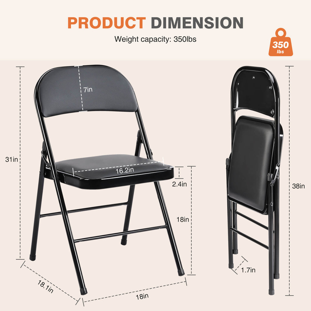 Leather Folding Chair for Events and Home Use