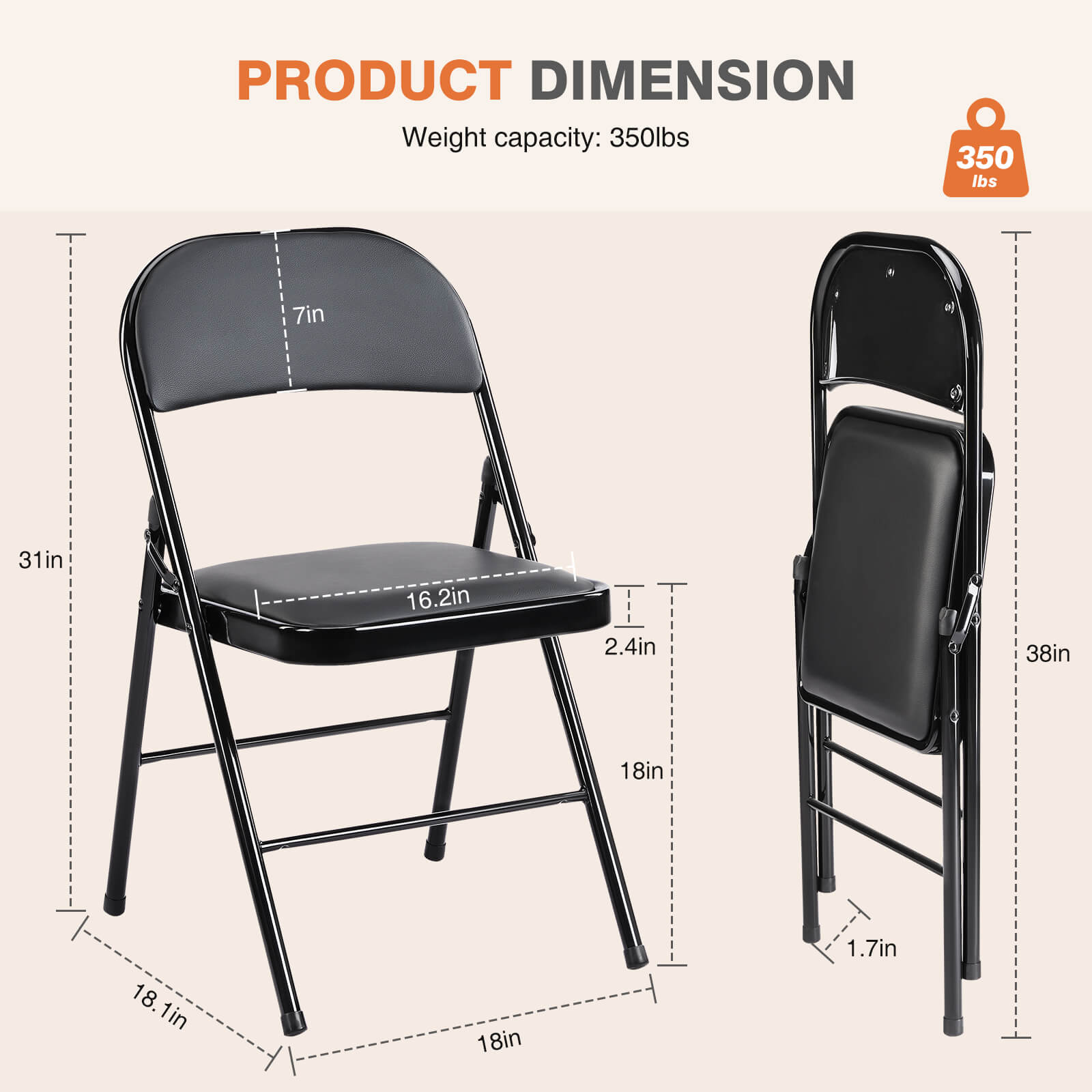 Leather Folding Chair for Events and Home Use