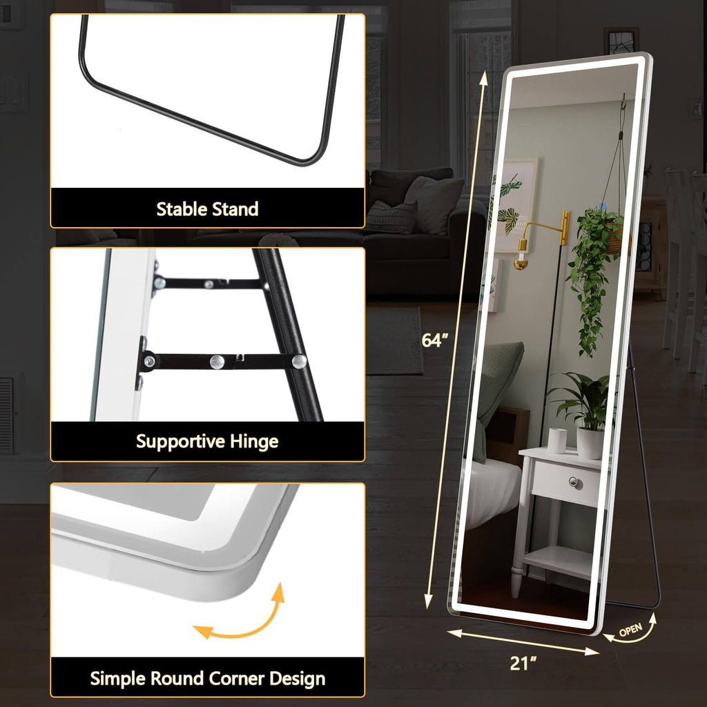 3-Color LED Illuminated Mirror for Indoors