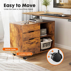 Filing Cabinet, 3 Drawer Rolling for Offices