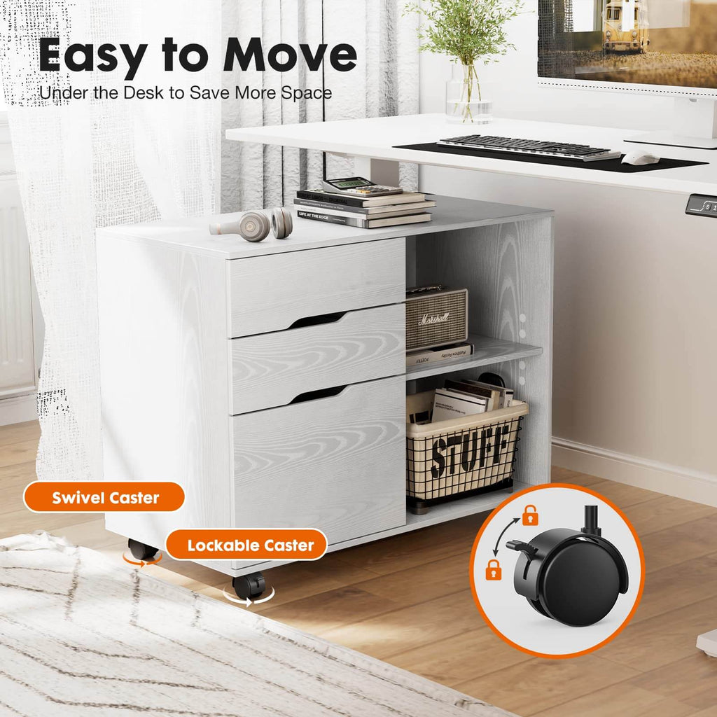 Filing Cabinet, 3 Drawer Rolling for Offices