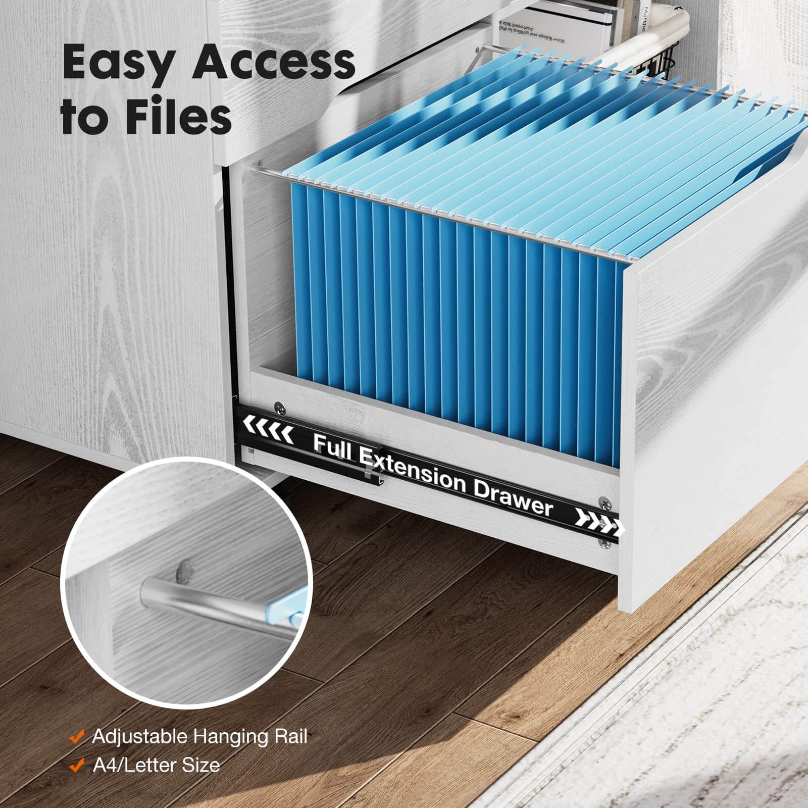 Filing Cabinet, 3 Drawer Rolling for Offices