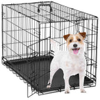 Dog Crate Double Door with Divider Foldable Indoor/Outdoor