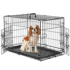 Dog Crate Double Door with Divider Foldable Indoor/Outdoor