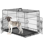 Dog Crate Double Door with Divider Foldable Indoor/Outdoor