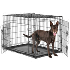 Dog Crate Double Door with Divider Foldable Indoor/Outdoor