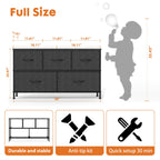 Storage Cabinet with Metal Frame for Bedroom Dresser