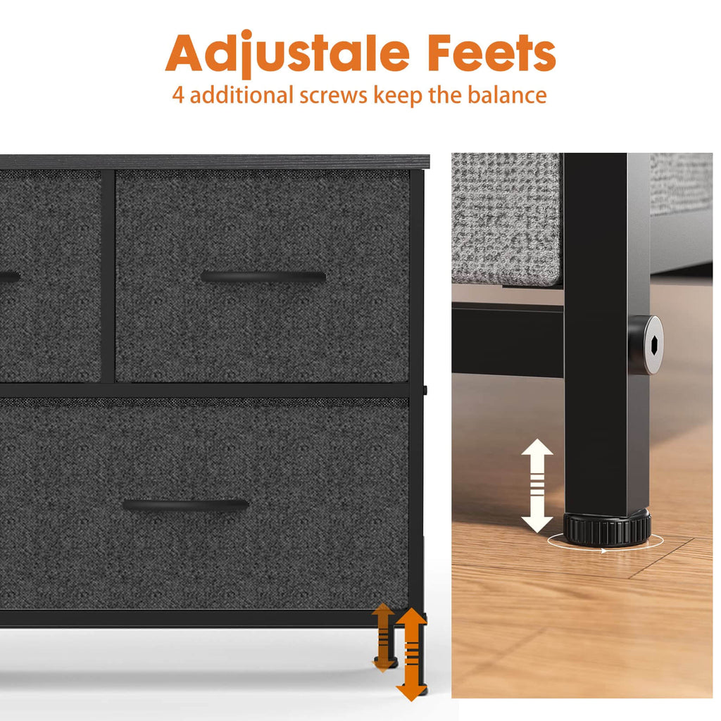 Storage Cabinet with Metal Frame for Bedroom Dresser