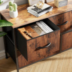Storage Cabinet with Metal Frame for Bedroom Dresser