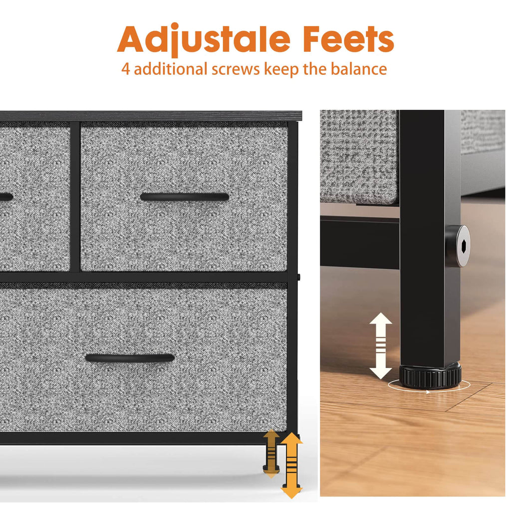 Storage Cabinet with Metal Frame for Bedroom Dresser