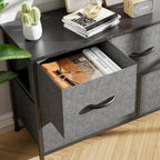 Storage Cabinet with Metal Frame for Bedroom Dresser