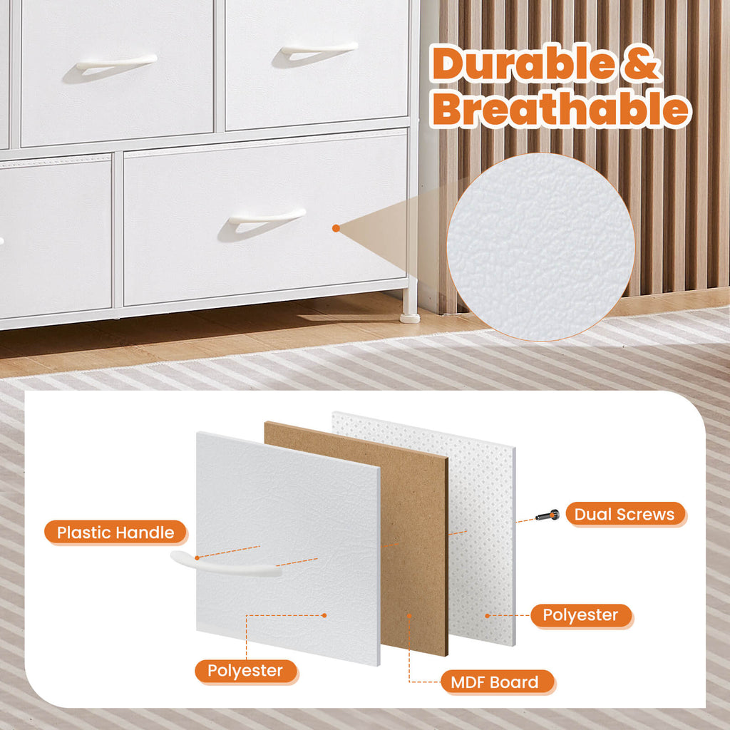 Storage Cabinet with Metal Frame for Bedroom Dresser