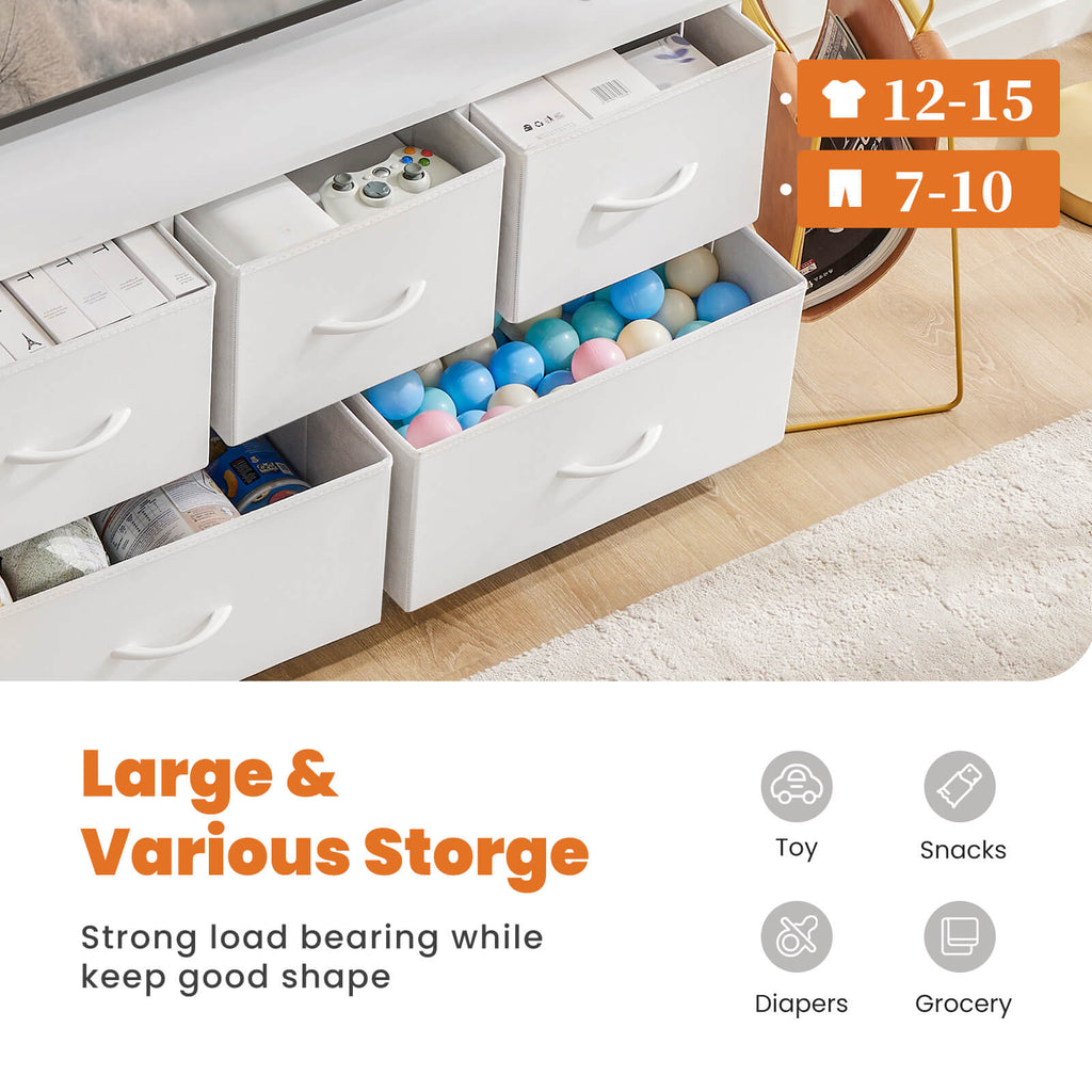 Storage Cabinet with Metal Frame for Bedroom Dresser