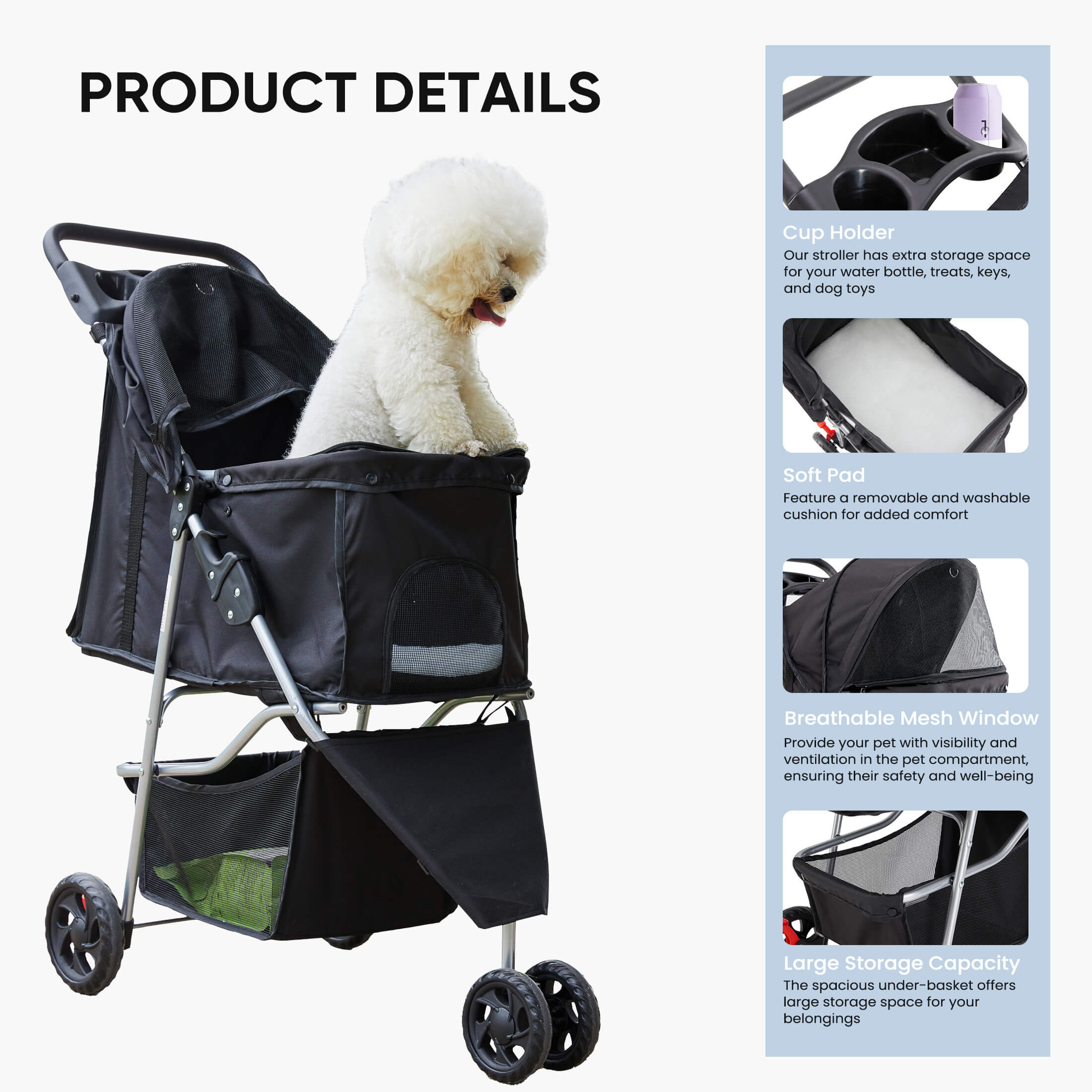 Foldable Pet Outdoor Stroller