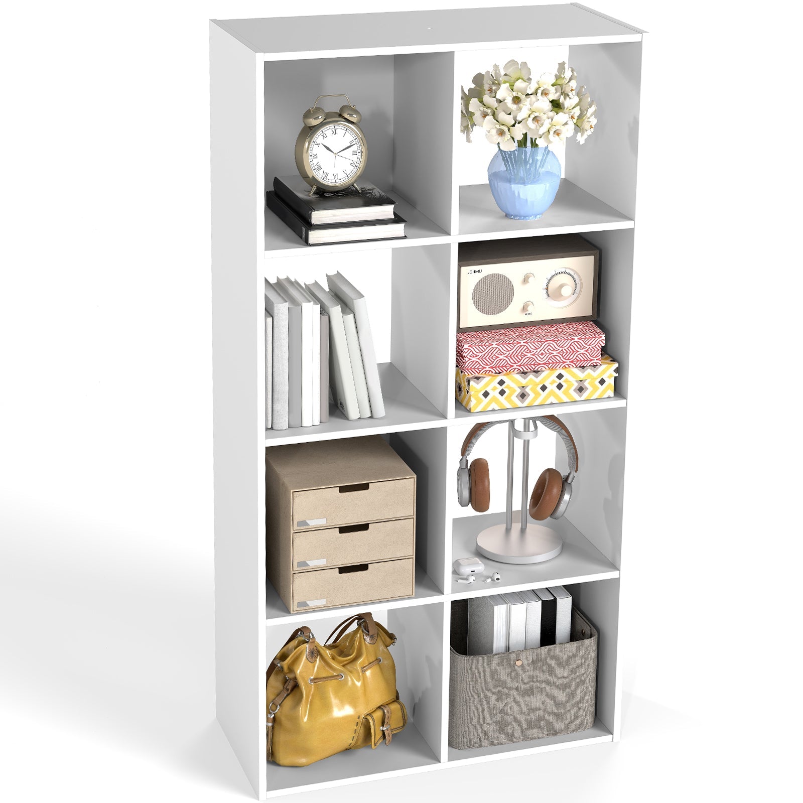 EDX Storage Organizer, Open Cube Storage Bookcase with 3 Removable Back Panels for Living Room, Bedroom & Office