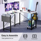 Play Table, L-Shape with Stand Side Pocket for Home