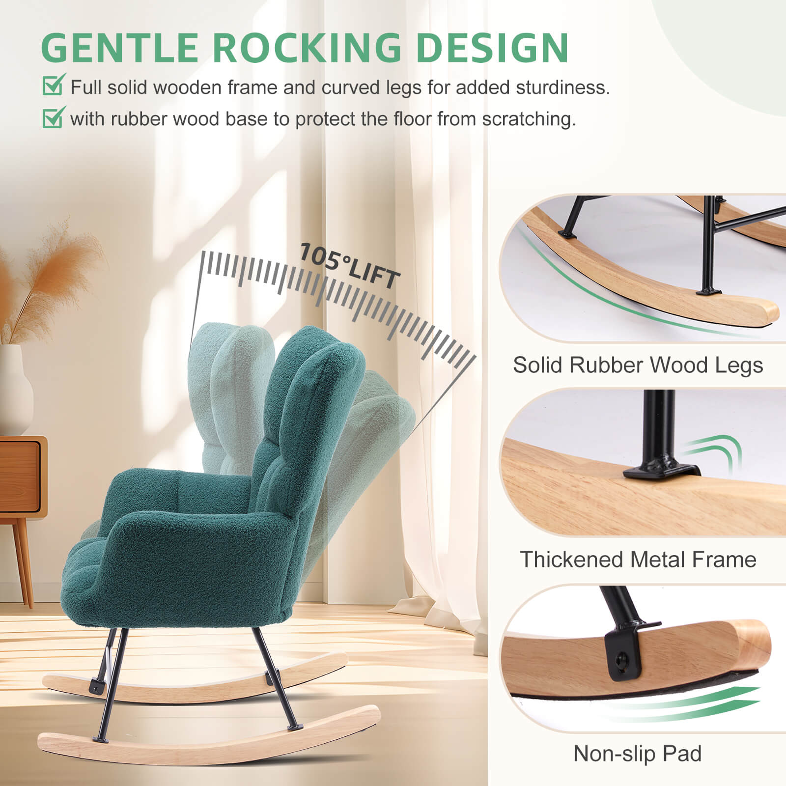 Rocking Chair Soft and Thick for Nursery