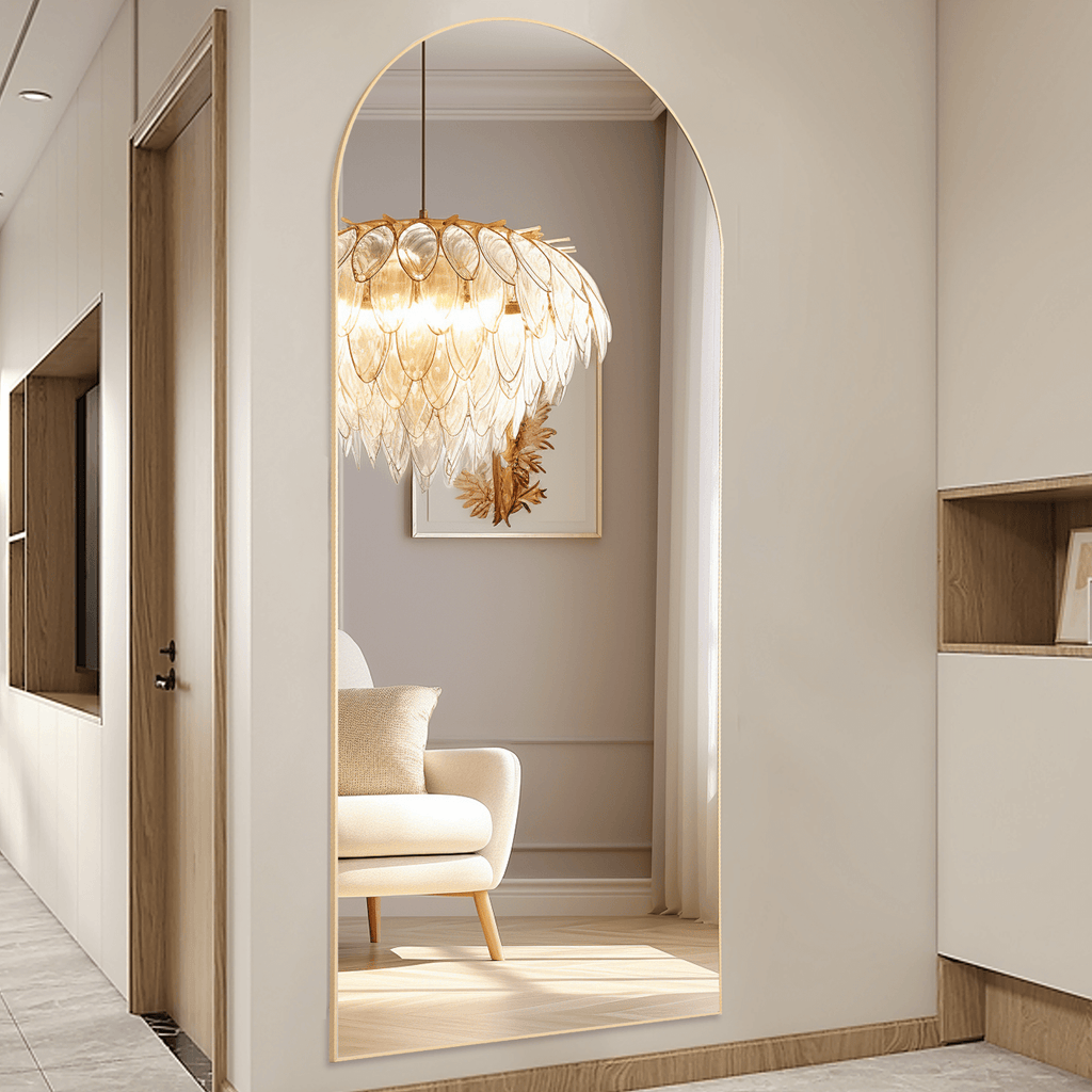 Floor Mirror with Slim Metal Frame for Bedroom